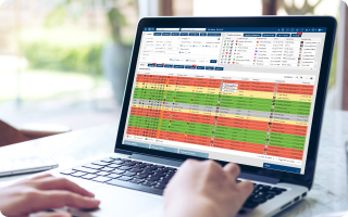 Incident management software in use on laptop